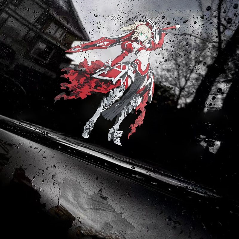 Motorcycle Gear Auto - สติ๊กเกอร์ติดรถยนต์ Fate Mordred ลายอนิเมะ สำหรับตกแต่งหน้าต่าง รถจักรยานยนต์