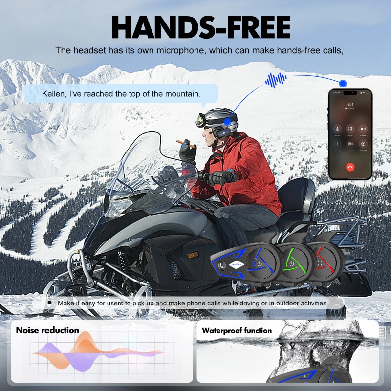 Intercom Headset Helmet - ชุดหูฟังบลูทูธสำหรับหมวกกันน็อคมอเตอร์ไซค์ รุ่น 2026 New Houtonsen S3