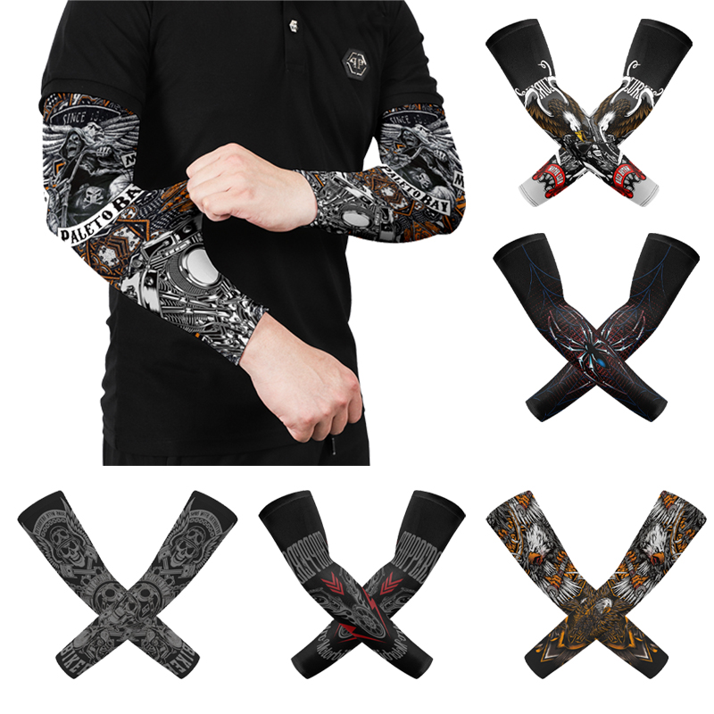Motorcycle Gear Sleeve - ปลอกแขนผ้าไหมน้ำแข็ง 1 คู่ สำหรับผู้ชาย ป้องกันรังสียูวี ระบายอากาศได้ดี