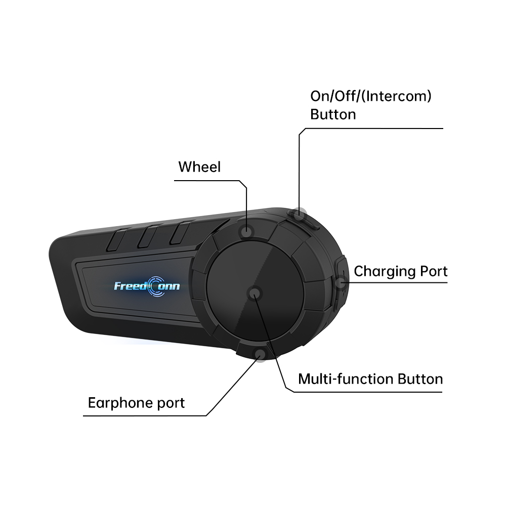 Intercom Headset Helmet - ชุดหูฟังบลูทูธ FreedConn KY PRO สำหรับหมวกกันน็อคมอเตอร์ไซค์ กันน้ำ