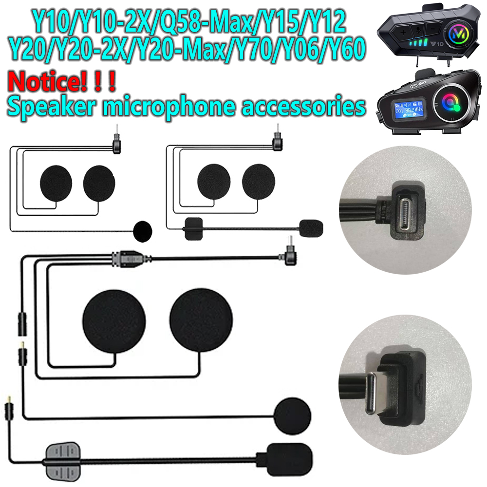 Intercom Headset Helmet - ชุดหูฟังบลูทูธพร้อมไมโครโฟนอินเตอร์คอมสำหรับหมวกกันน็อคมอเตอร์ไซค์แบบเต็มใบ ครึ่งใบ และ 3/4 ใบ -