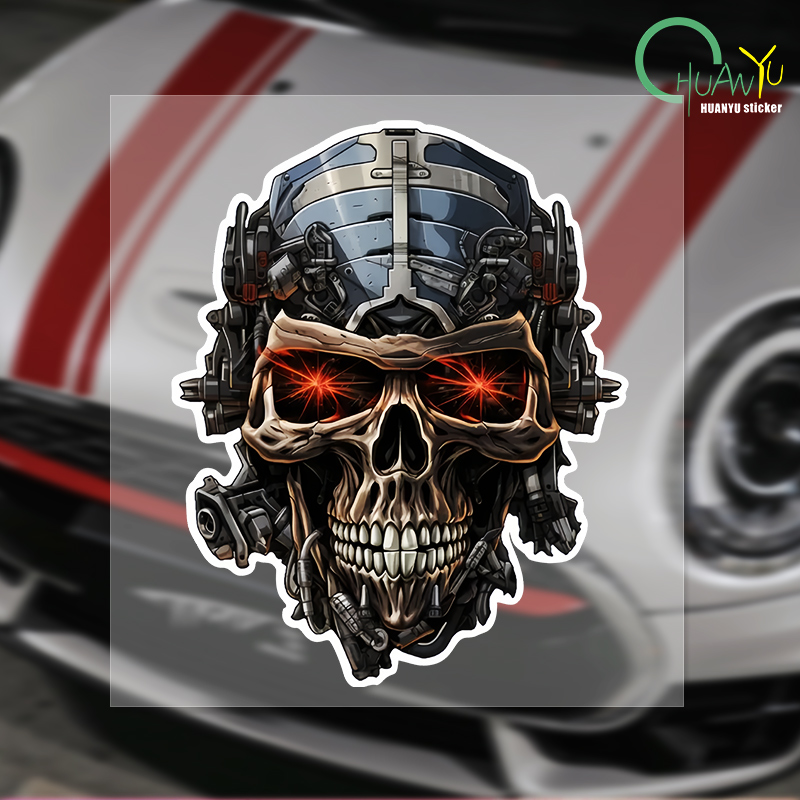Motorcycle Gear Auto - 2024สติกเกอร์ติดสติกเกอร์รถหัวกะโหลกดีไซน์ใหม่สำหรับตกแต่งตัวถังประตูรถยนต์รถมอเตอร์ไซค์กันน้ำได้ตกแต่งคอมพิวเตอร์ลายหัวกะโหลก