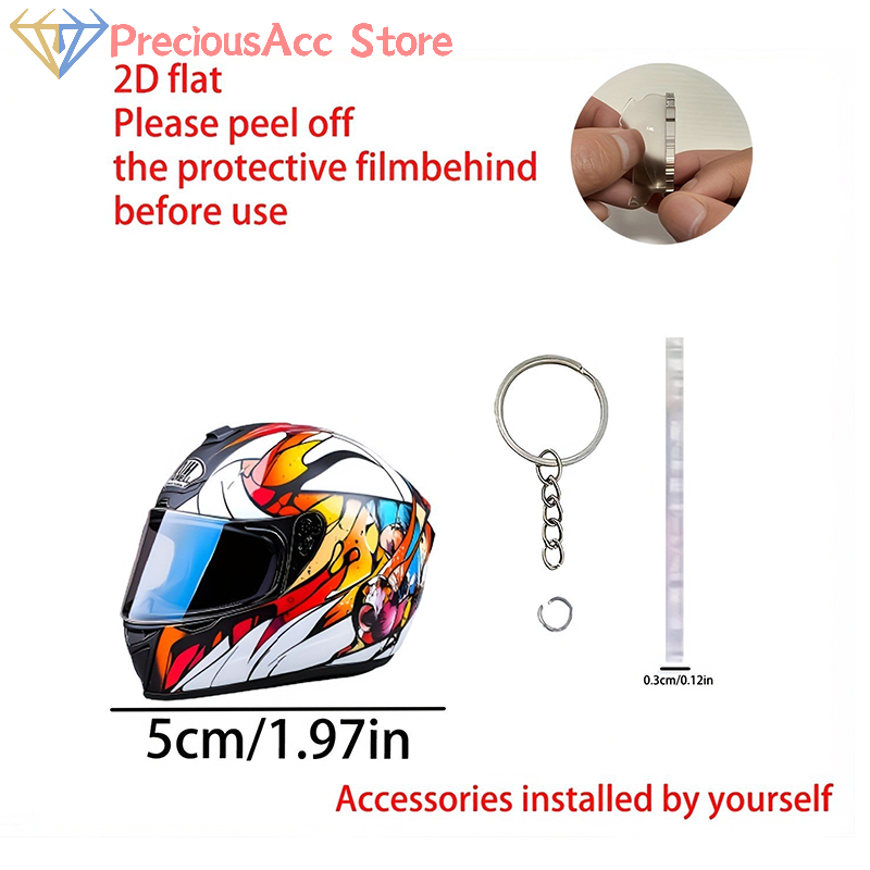 พวงกุญแจหมวกกันน็อค 2 มิติ แฟช - Motorcycle Gear Auto บทวิจารณ์และราคา