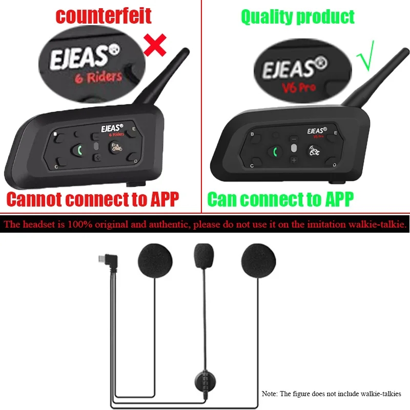 Ejeas V6 Pro + แจ็ค TYPE-C ไมโ - Intercom Headset Helmet บทวิจารณ์และราคา